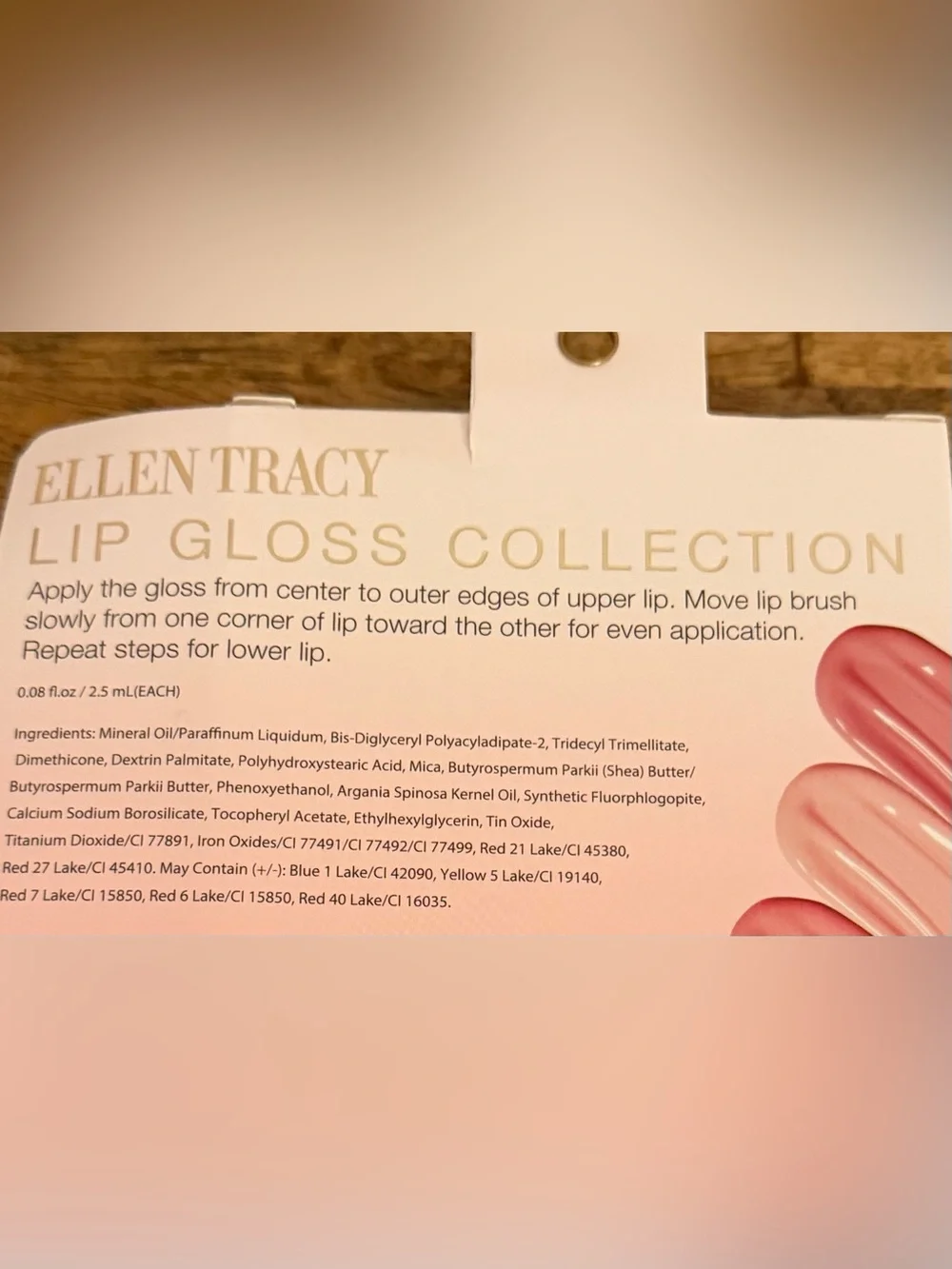 Ellen Tracy Pink Nude Lip Gloss Set - 5 Shades New
